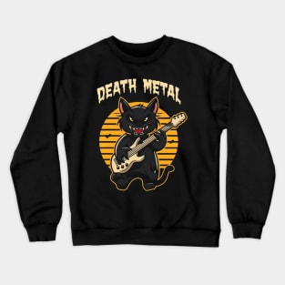 Death Metal Satanic Baphomet Cat playing guitar Crewneck Sweatshirt